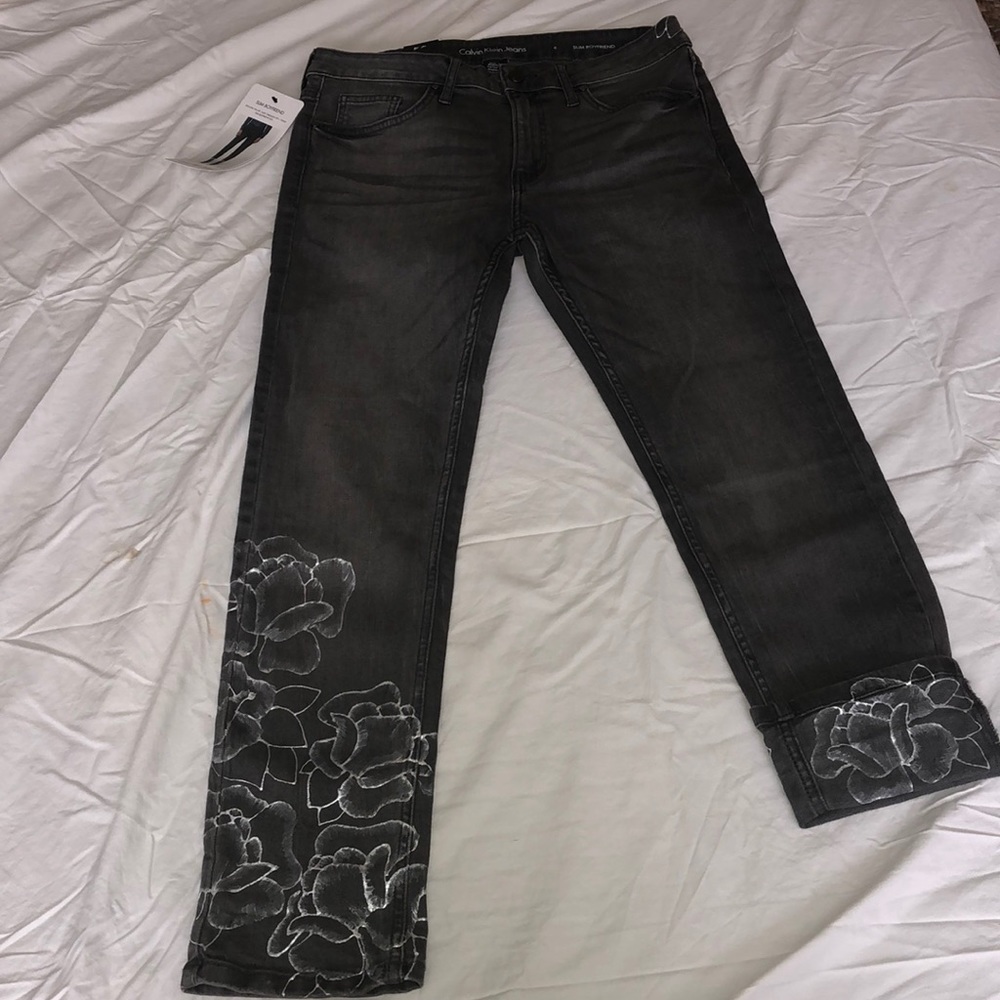 Women’s Calvin Klein Hand-painted Floral Jeans